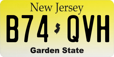 NJ license plate B74QVH