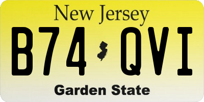 NJ license plate B74QVI