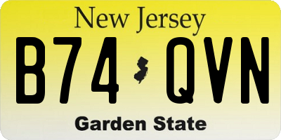 NJ license plate B74QVN