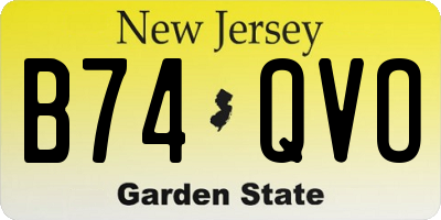 NJ license plate B74QVO