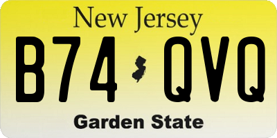 NJ license plate B74QVQ