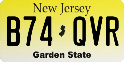 NJ license plate B74QVR