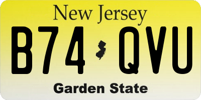 NJ license plate B74QVU