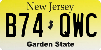 NJ license plate B74QWC