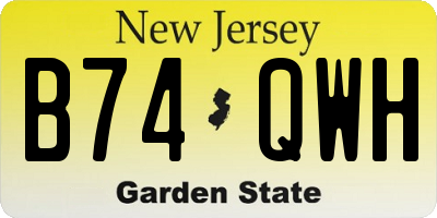 NJ license plate B74QWH