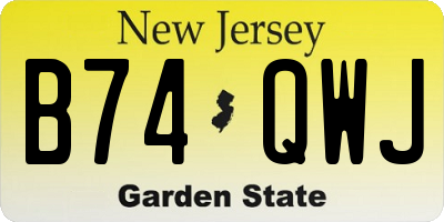 NJ license plate B74QWJ