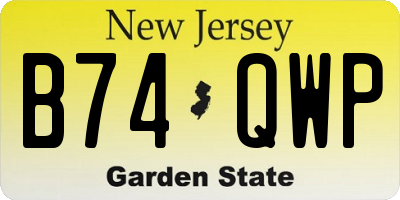 NJ license plate B74QWP
