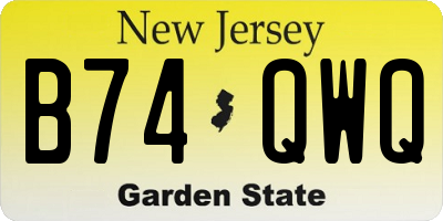 NJ license plate B74QWQ