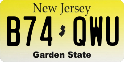 NJ license plate B74QWU