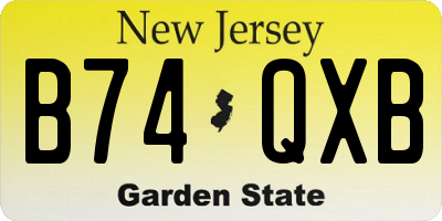 NJ license plate B74QXB