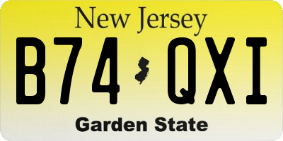 NJ license plate B74QXI