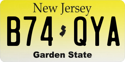 NJ license plate B74QYA