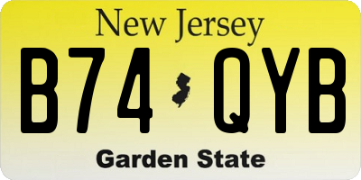 NJ license plate B74QYB