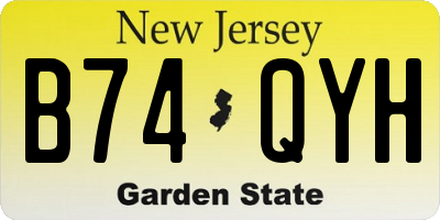NJ license plate B74QYH