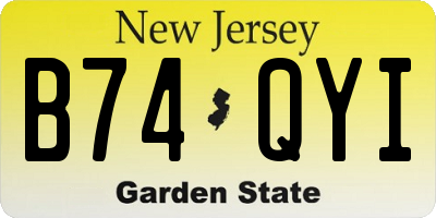 NJ license plate B74QYI