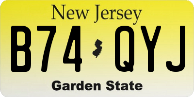 NJ license plate B74QYJ