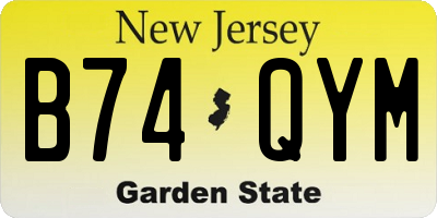 NJ license plate B74QYM