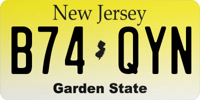 NJ license plate B74QYN