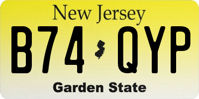 NJ license plate B74QYP