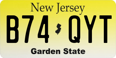 NJ license plate B74QYT