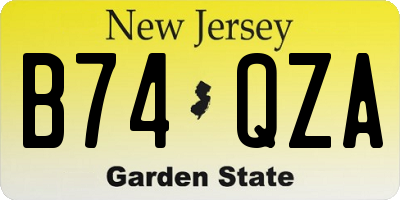 NJ license plate B74QZA