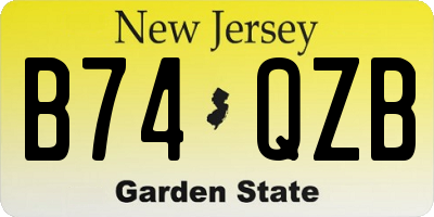 NJ license plate B74QZB