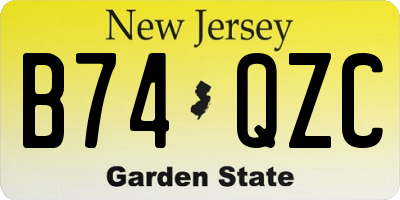 NJ license plate B74QZC