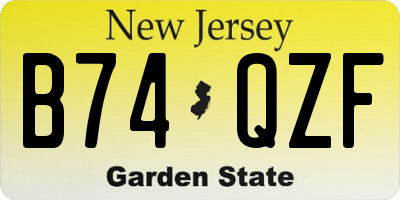NJ license plate B74QZF