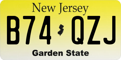 NJ license plate B74QZJ
