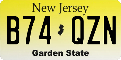 NJ license plate B74QZN