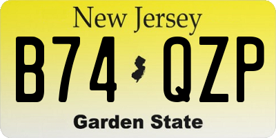 NJ license plate B74QZP