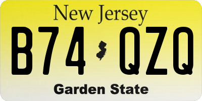 NJ license plate B74QZQ