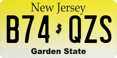 NJ license plate B74QZS