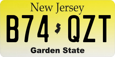 NJ license plate B74QZT