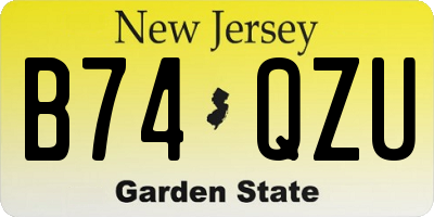 NJ license plate B74QZU