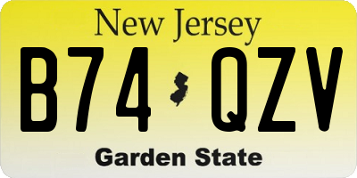 NJ license plate B74QZV