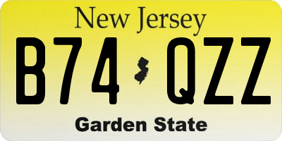 NJ license plate B74QZZ