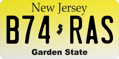 NJ license plate B74RAS