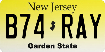 NJ license plate B74RAY