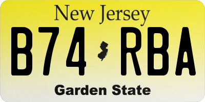 NJ license plate B74RBA