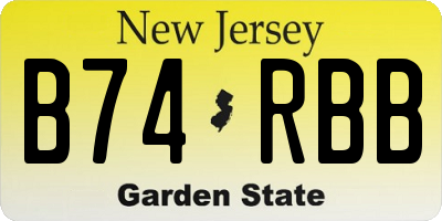 NJ license plate B74RBB