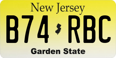 NJ license plate B74RBC
