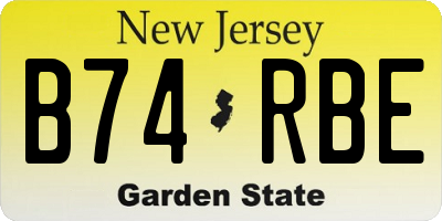 NJ license plate B74RBE