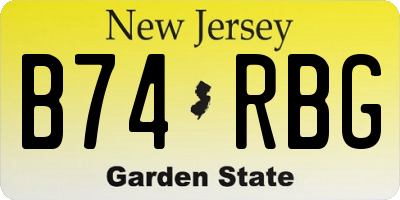 NJ license plate B74RBG