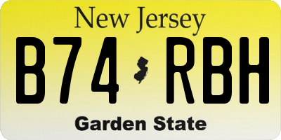 NJ license plate B74RBH