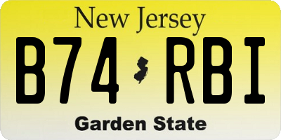NJ license plate B74RBI
