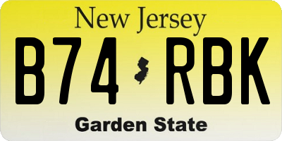 NJ license plate B74RBK