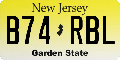 NJ license plate B74RBL