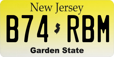 NJ license plate B74RBM
