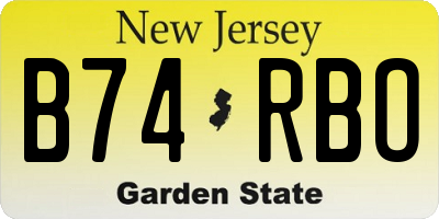 NJ license plate B74RBO